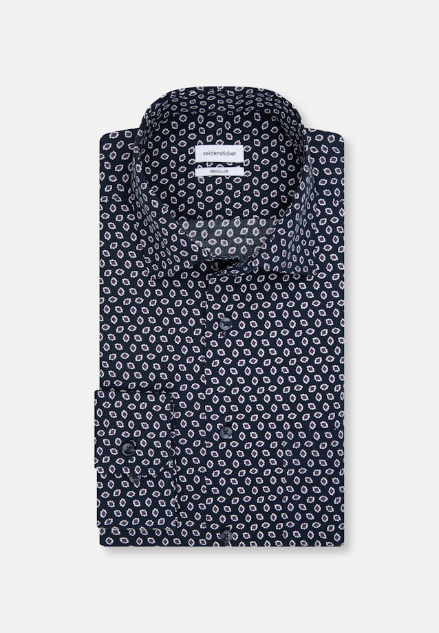 Regular Business Hemd Druck in Dunkelblau |  Seidensticker Onlineshop