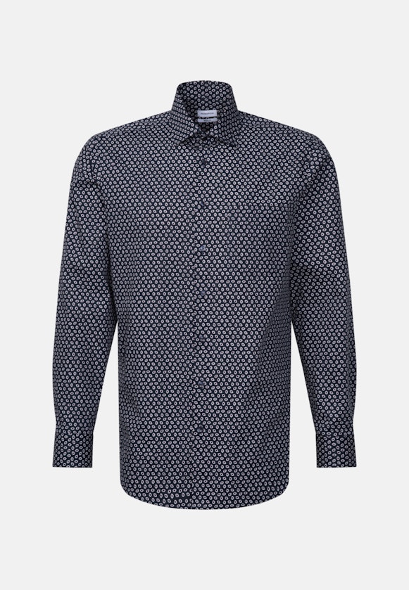 Regular Business Hemd Druck in Dunkelblau |  Seidensticker Onlineshop