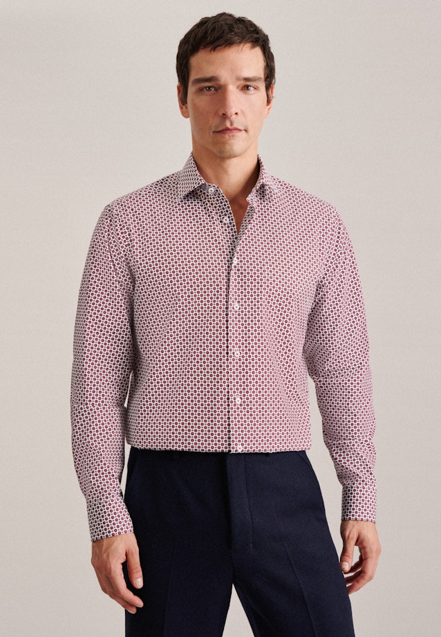 Regular Business Hemd Druck in Rot |  Seidensticker Onlineshop