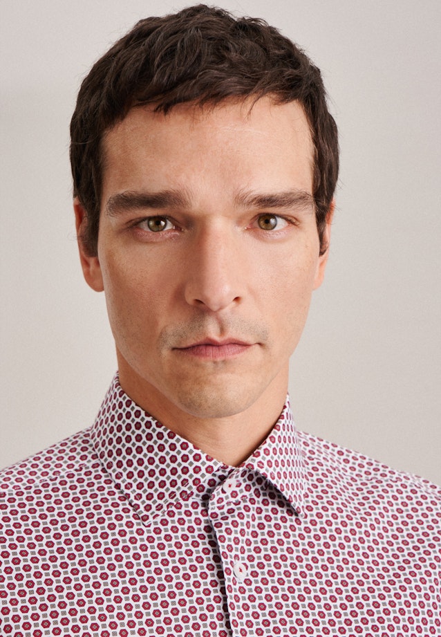 Regular Business Hemd Druck in Rot |  Seidensticker Onlineshop