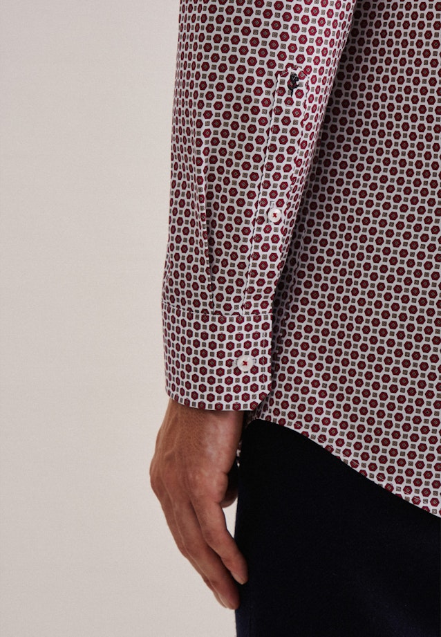 Regular Business Hemd Druck in Rot |  Seidensticker Onlineshop