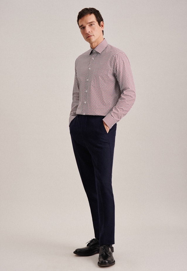 Regular Business Hemd Druck in Rot |  Seidensticker Onlineshop