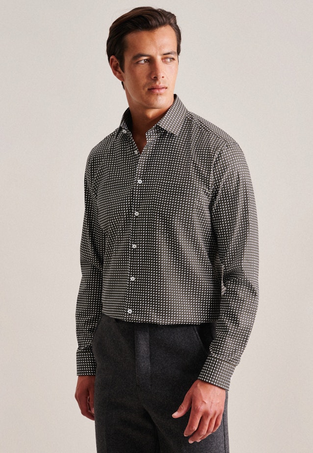 Regular Business shirt Small pattern in Green |  Seidensticker Onlineshop