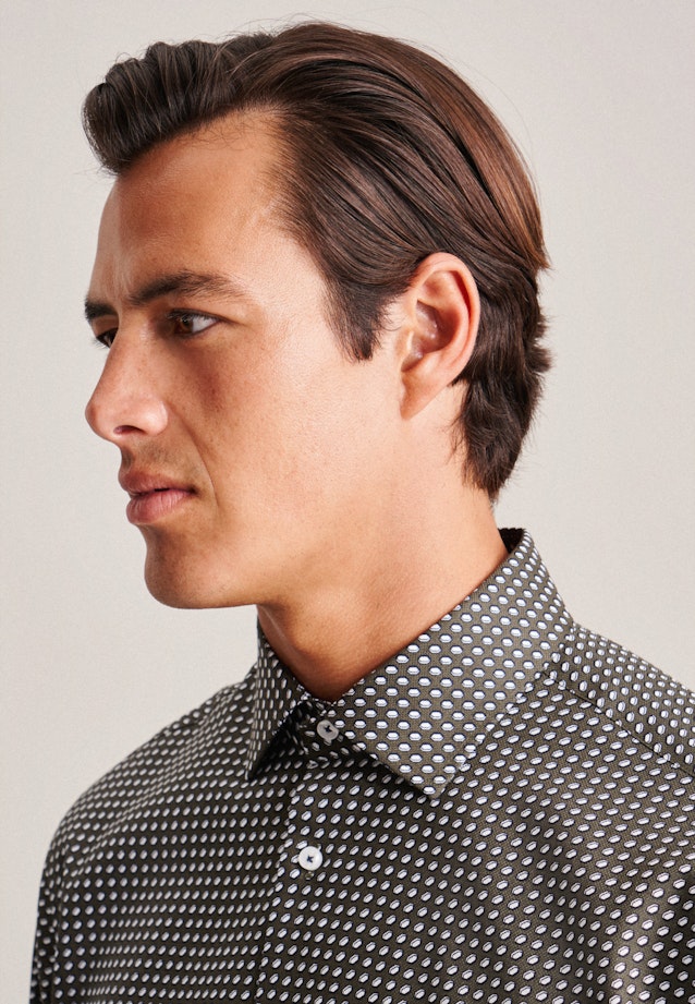 Regular Business shirt Small pattern in Green |  Seidensticker Onlineshop