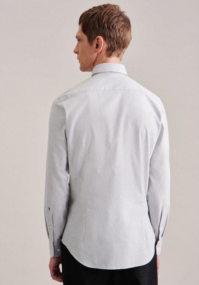 Slim Flanellhemd Uni in Grau | Seidensticker Onlineshop