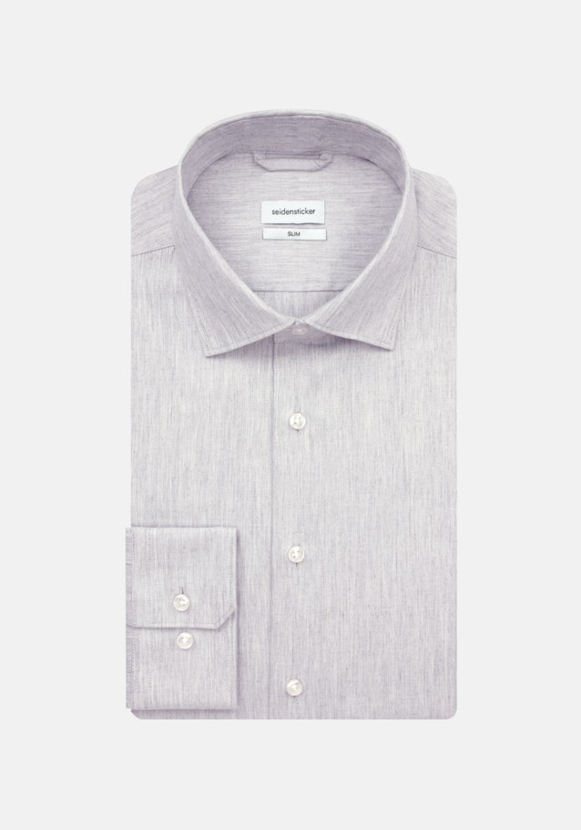 Slim Flanellhemd Uni in Grau | Seidensticker Onlineshop
