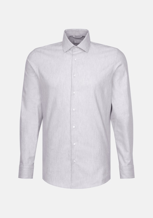 Slim Flanellhemd Uni in Grau | Seidensticker Onlineshop