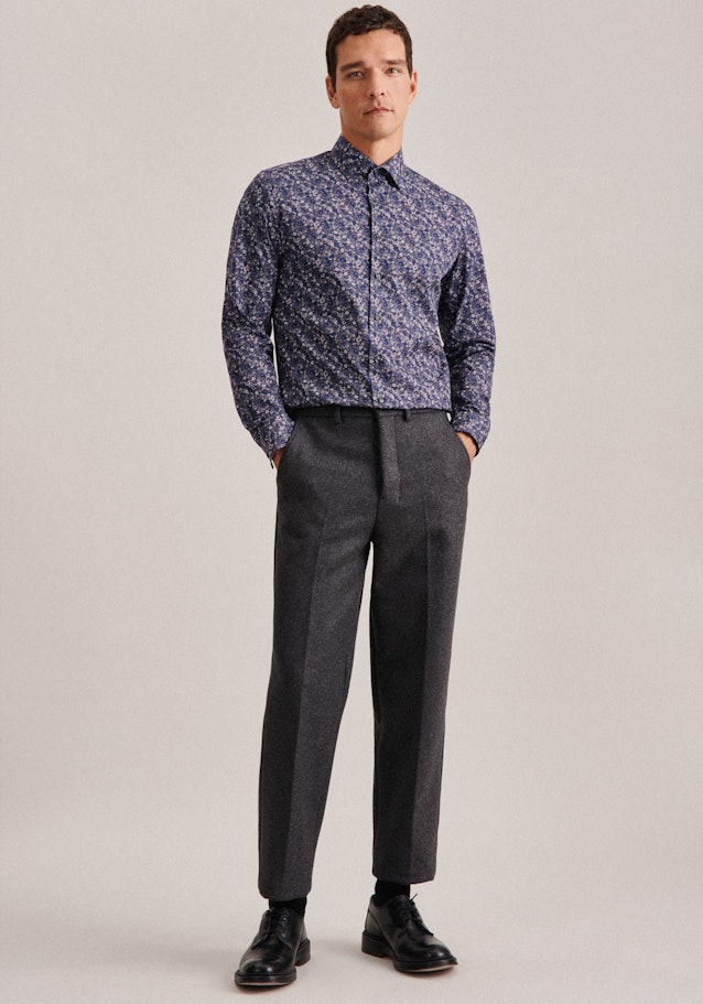 Popeline Business Hemd in Slim mit Kentkragen und extra langem Arm in Grau |  Seidensticker Onlineshop