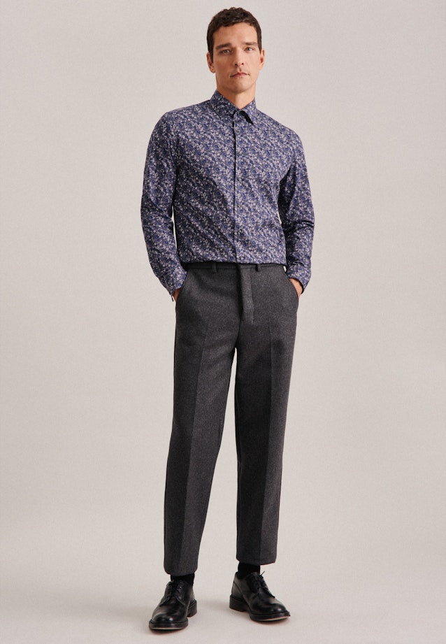Slim Business Hemd Floral in Grau |  Seidensticker Onlineshop