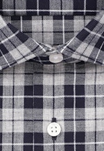 Shaped Flanellhemd Karo in Grau |  Seidensticker Onlineshop