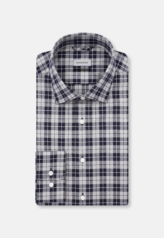 Shaped Flanellhemd Karo in Grau |  Seidensticker Onlineshop