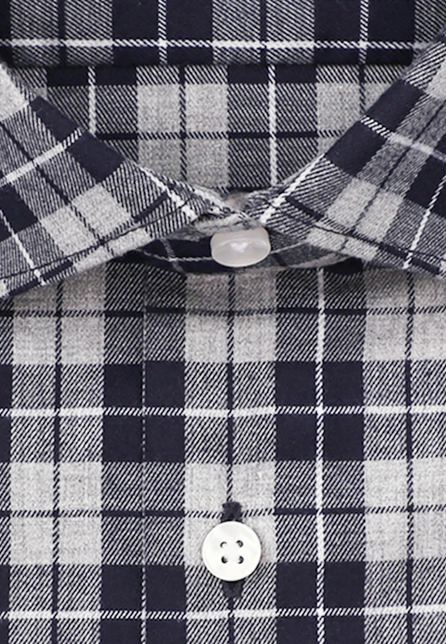 Shaped Flanellhemd Karo in Grau |  Seidensticker Onlineshop