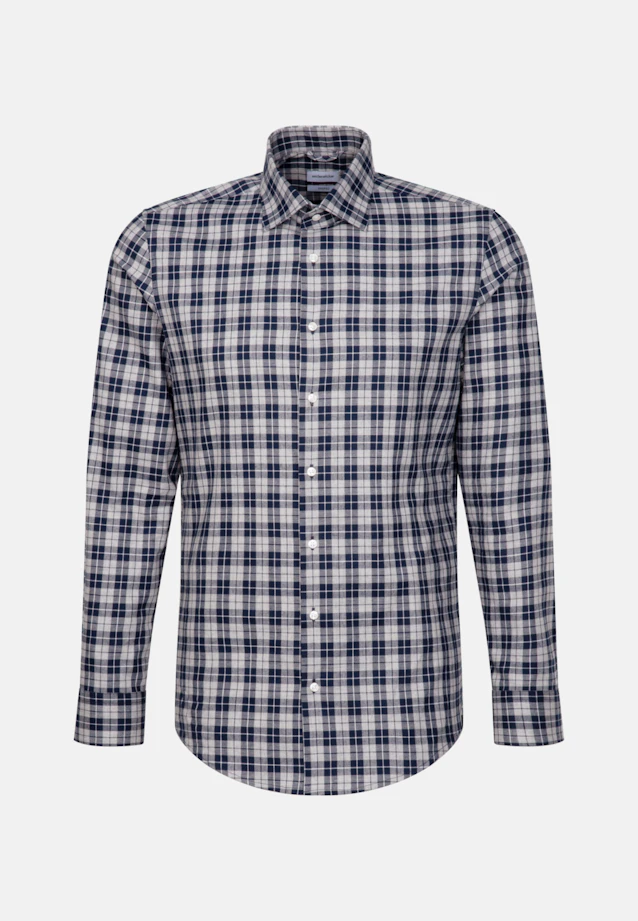 Shaped Flanellhemd Karo in Grau |  Seidensticker Onlineshop
