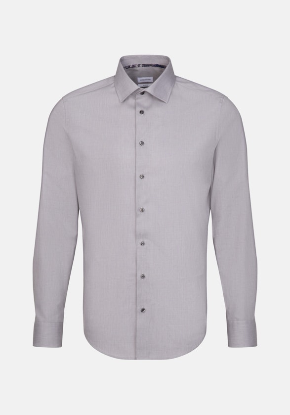 Non-iron Structure Business Shirt in X-Slim with Kent-Collar and extra long sleeve in Grey |  Seidensticker Onlineshop