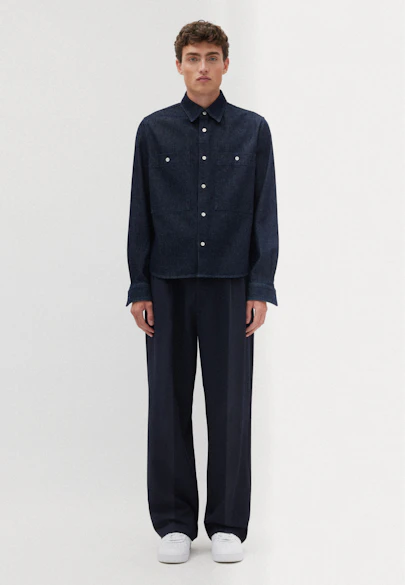 Regular Chemise décontractée Uni in Bleu Foncé |  Seidensticker Onlineshop