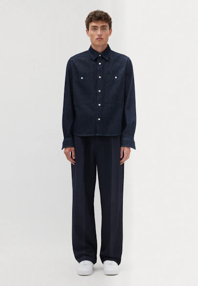 Regular Chemise décontractée Uni in Bleu Foncé |  Seidensticker Onlineshop