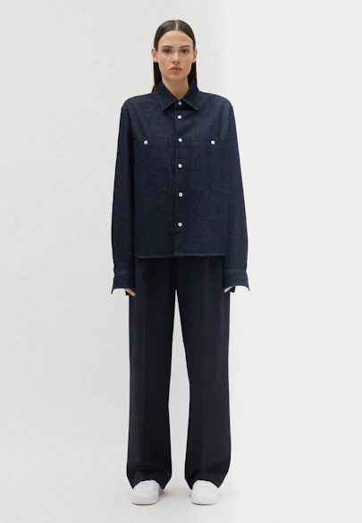 Regular Chemise décontractée Uni in Bleu Foncé |  Seidensticker Onlineshop