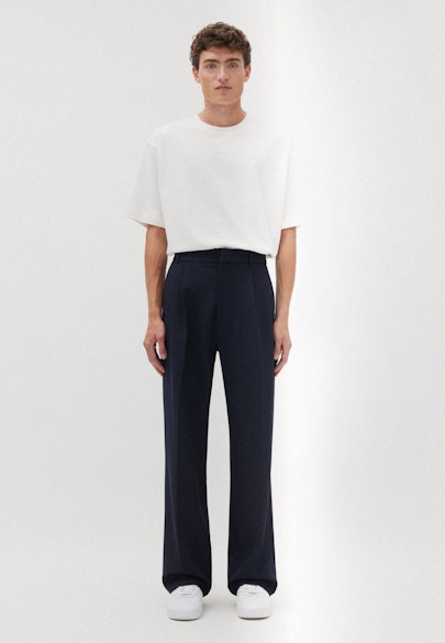 Oversized Pleated trousers Uni in Dark Blue |  Seidensticker Onlineshop