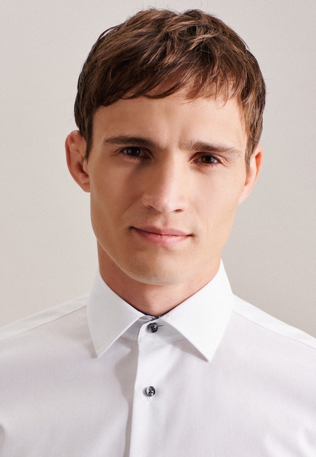 Non-iron Poplin Business Shirt in X-Slim with Kent-Collar and extra long sleeve in White |  Seidensticker Onlineshop