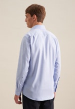 Non-iron Pepita Business shirt in Regular with Kent-Collar in Middle Blue |  Seidensticker Onlineshop