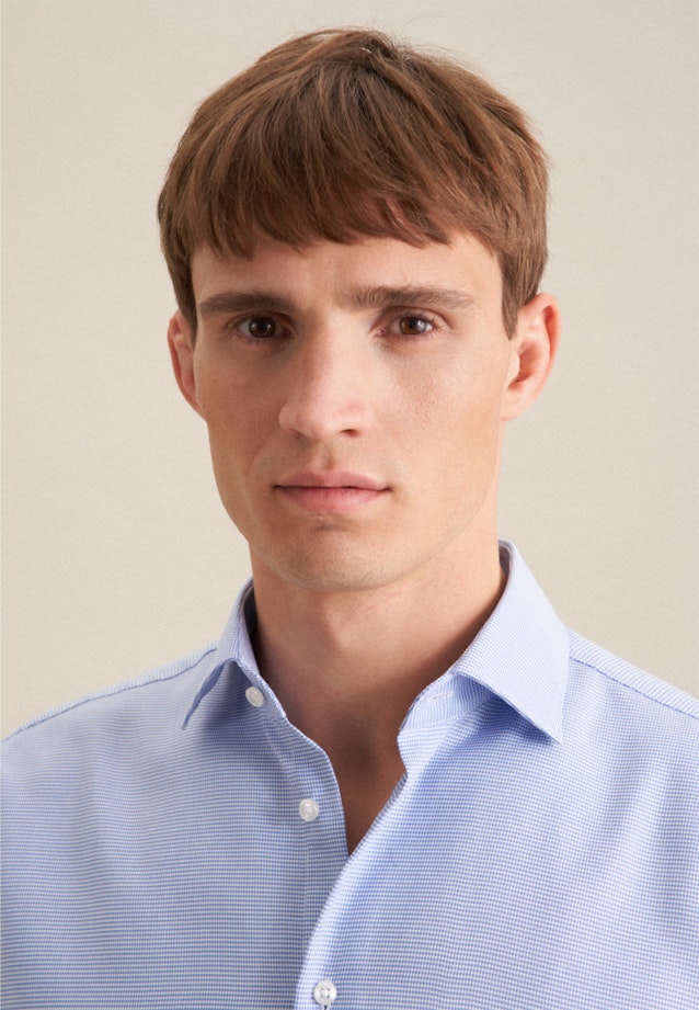 Regular Business Hemd Struktur in Mittelblau |  Seidensticker Onlineshop