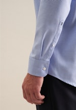 Non-iron Pepita Business shirt in Regular with Kent-Collar in Middle Blue |  Seidensticker Onlineshop