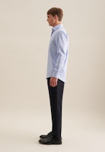 Non-iron Pepita Business shirt in Regular with Kent-Collar in Middle Blue |  Seidensticker Onlineshop