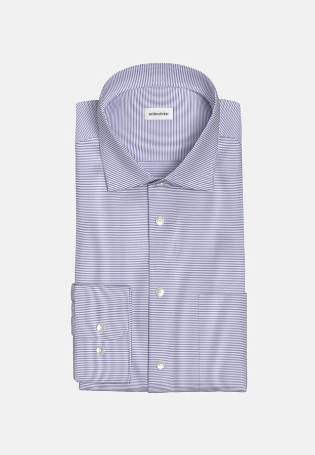 Non-iron Pepita Business shirt in Regular with Kent-Collar in Middle Blue |  Seidensticker Onlineshop