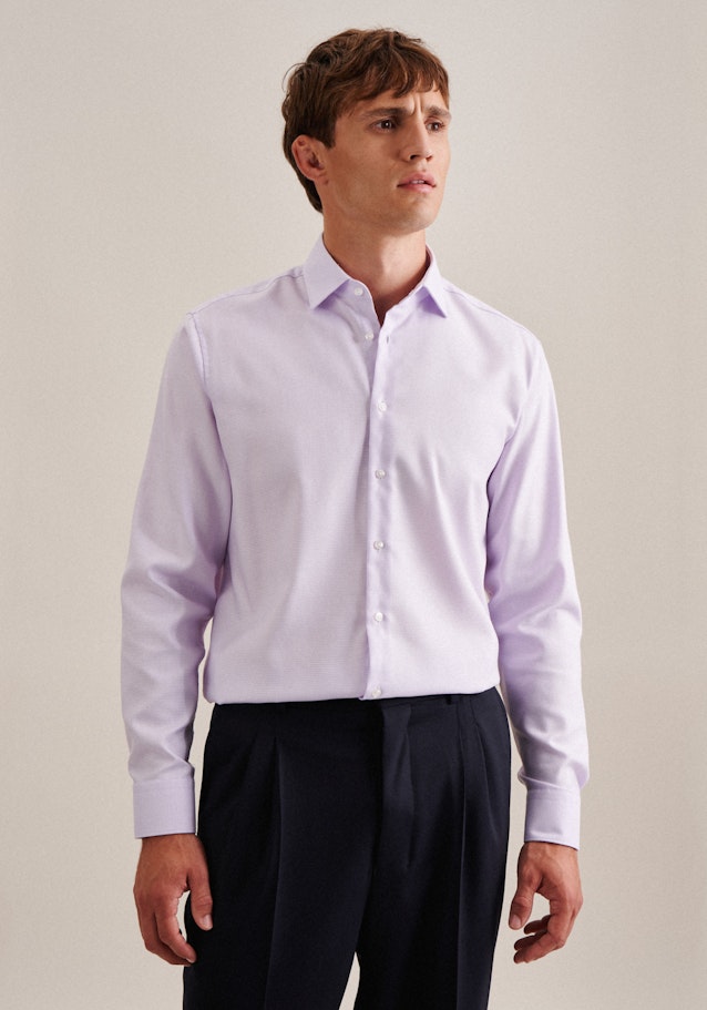 Non-iron Structure Business Shirt in Regular with Kent-Collar in Purple | Seidensticker Onlineshop