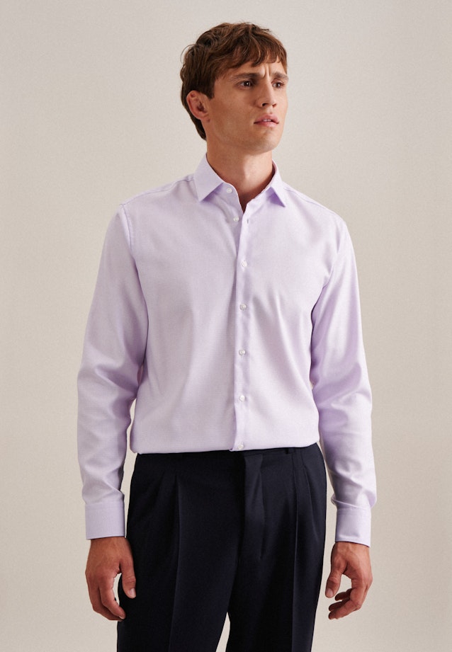 Non-iron Structure Business Shirt in Regular with Kent-Collar in Purple | Seidensticker Onlineshop