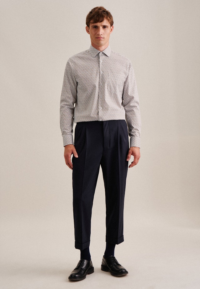 Regular Business shirt Small pattern in Brown |  Seidensticker Onlineshop