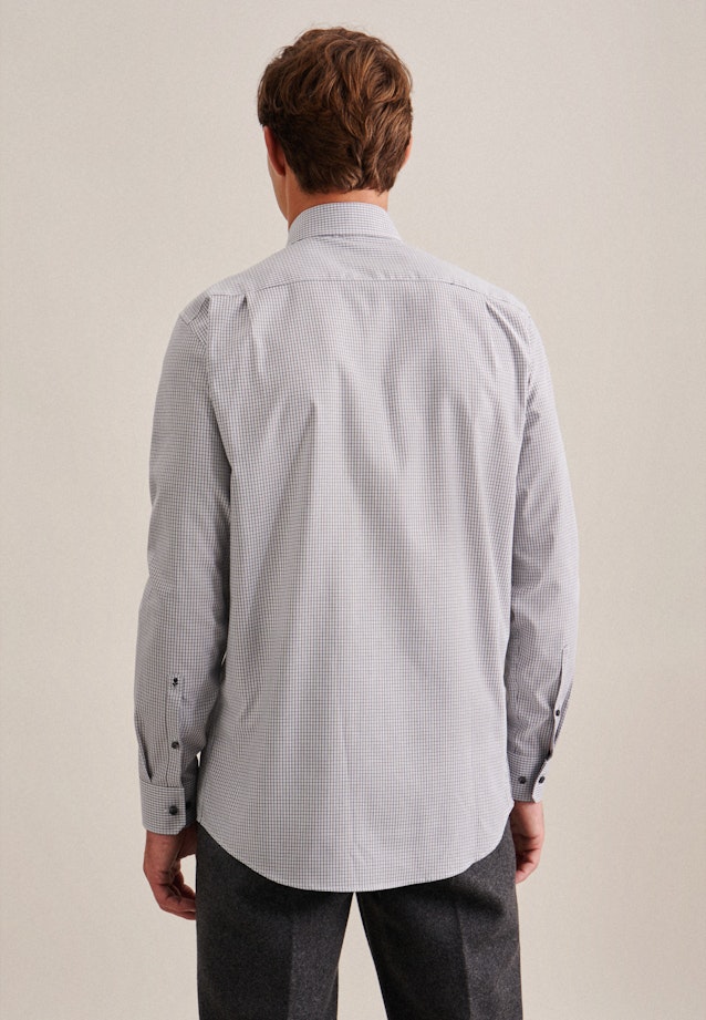 Non-iron Poplin Business Shirt in Regular with Kent-Collar in Grey | Seidensticker Onlineshop