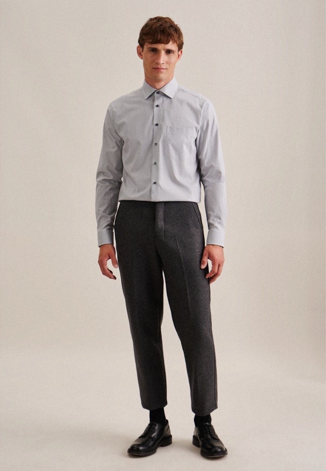 Regular Business shirt Check in Grey |  Seidensticker Onlineshop