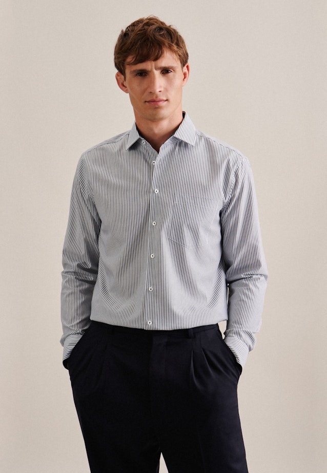 Regular Business shirt Stripe in Green |  Seidensticker Onlineshop