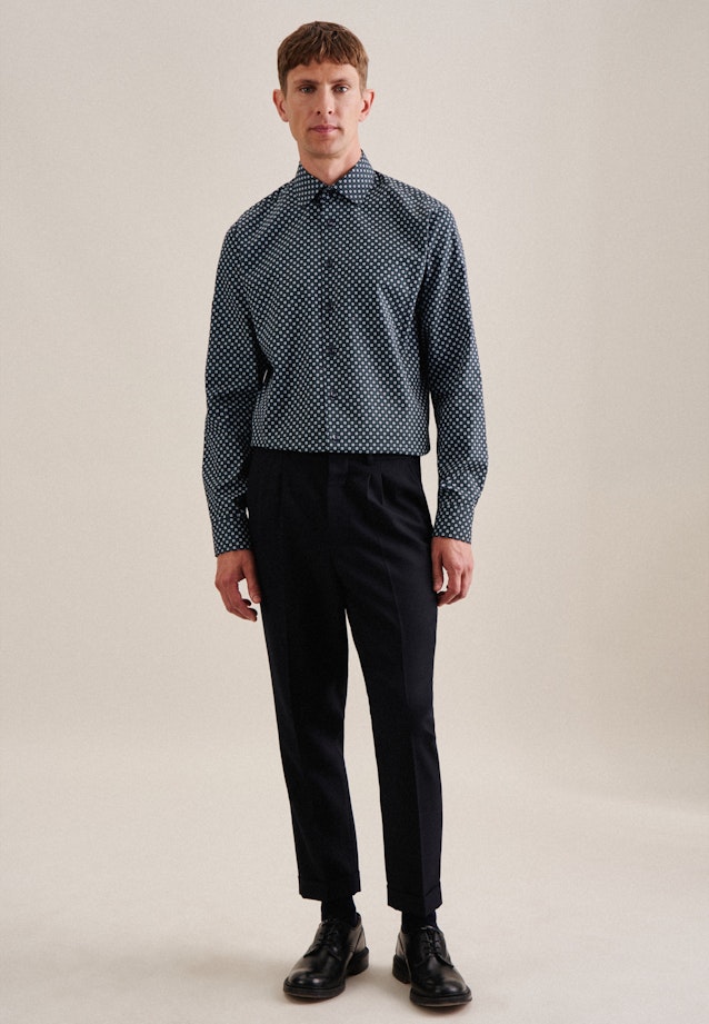 Regular Business Hemd Kleinmuster in Grün |  Seidensticker Onlineshop