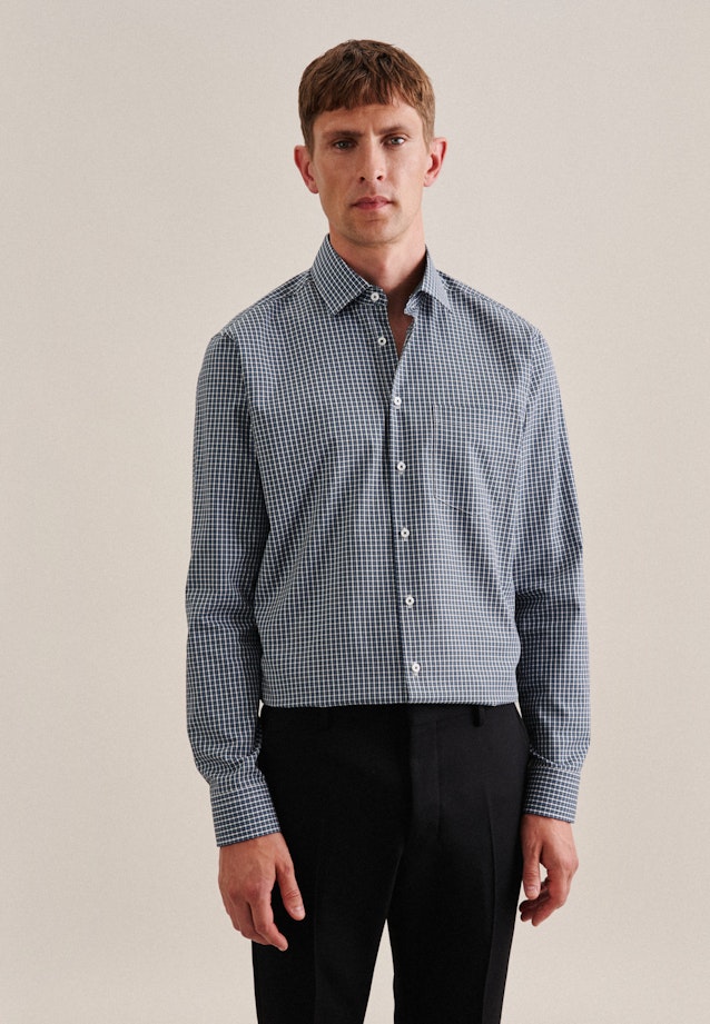 Non-iron Poplin Business Shirt in Regular with Kent-Collar in Green |  Seidensticker Onlineshop