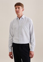 Non-iron Structure Business Shirt in Regular with Kent-Collar in Medium Blue |  Seidensticker Onlineshop