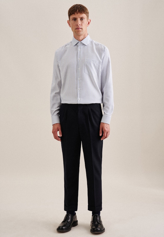 Regular Chemise d'affaires rayures in Bleu Moyen |  Seidensticker Onlineshop