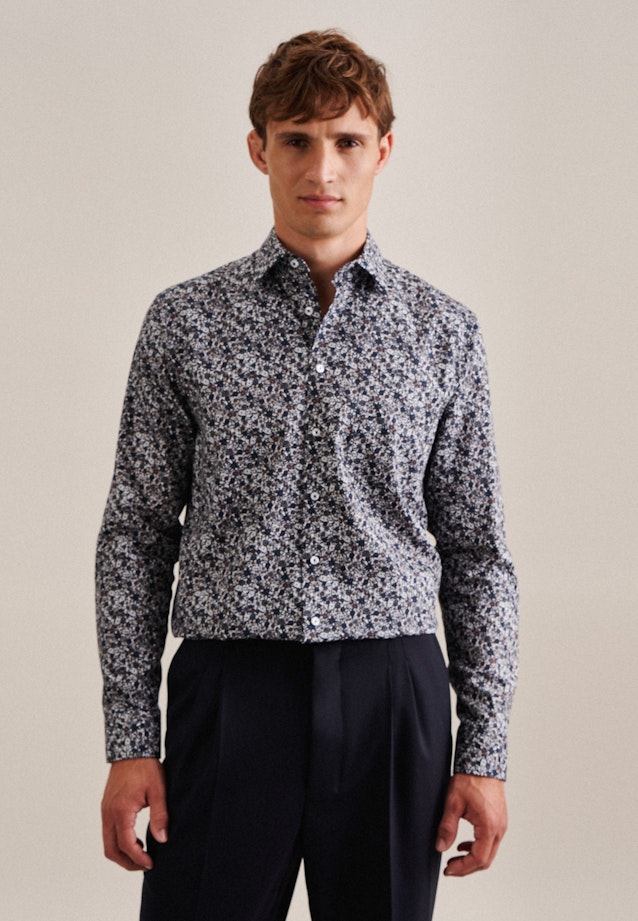 Business Shirt in Regular with Kent-Collar in Brown | Seidensticker Onlineshop