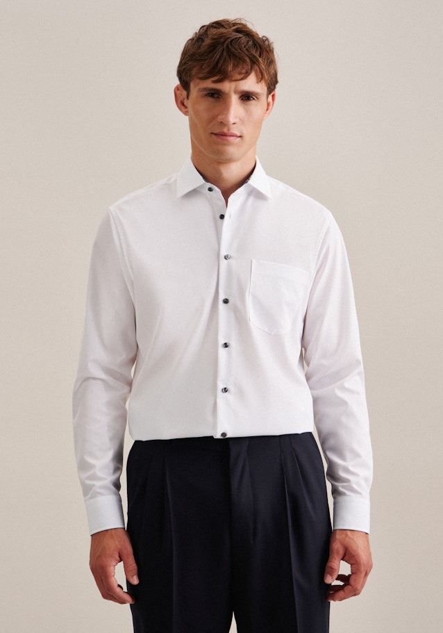 Bügelfreies Popeline Business Hemd in Regular mit Kentkragen in Weiß | Seidensticker Onlineshop