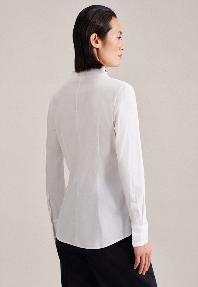 Blouse col Calice Popeline in Blanc | Seidensticker Onlineshop