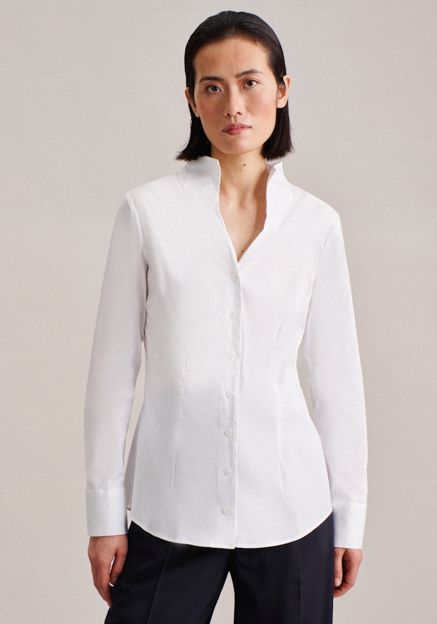 Long sleeve Poplin Chalice Blouse in White |  Seidensticker Onlineshop