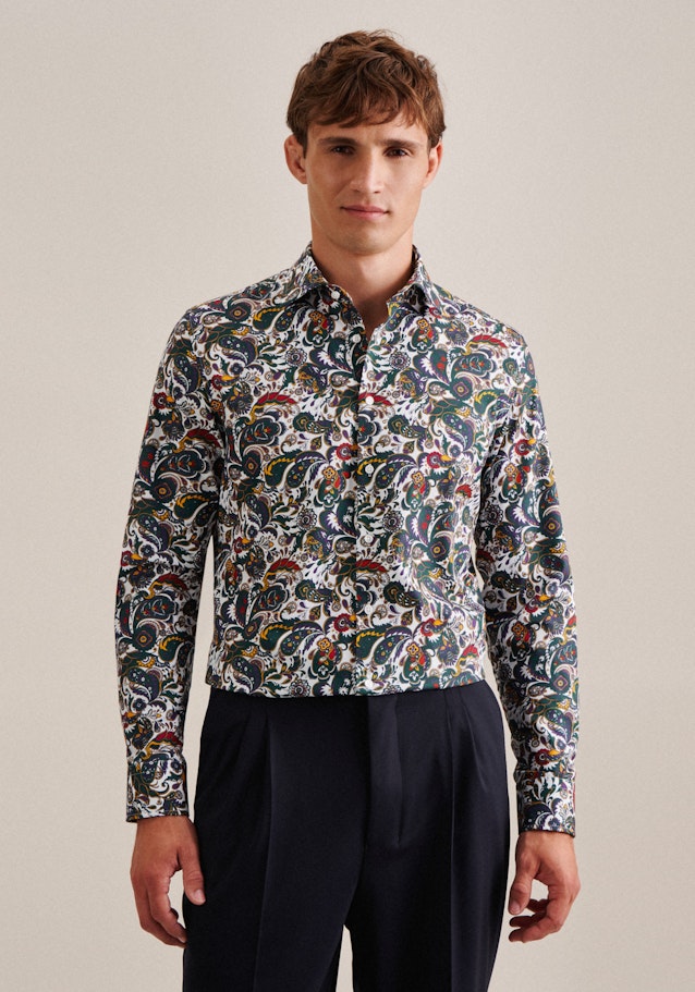 Slim Business Hemd Floral in Grün | Seidensticker Onlineshop