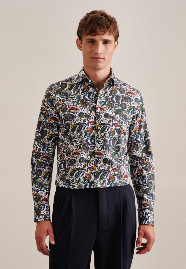 Slim Business Hemd Floral in Grün |  Seidensticker Onlineshop