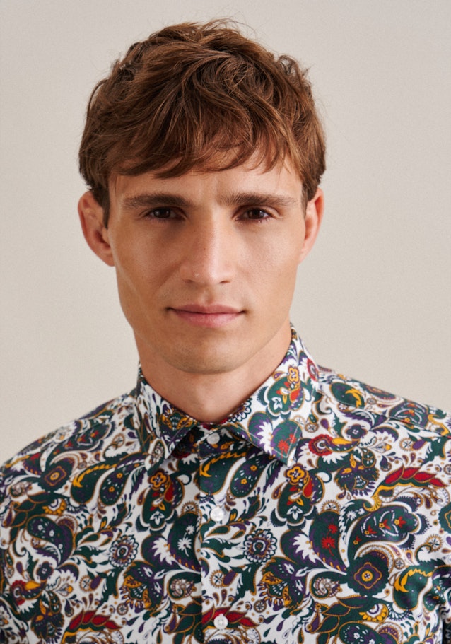 Slim Business Hemd Floral in Grün | Seidensticker Onlineshop