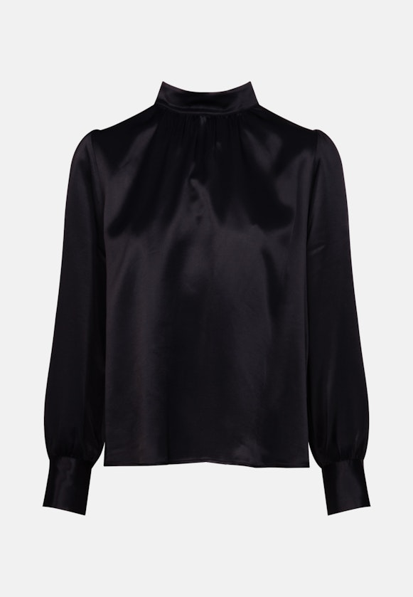 Long sleeve Satin Slip Over Blouse in Black |  Seidensticker Onlineshop