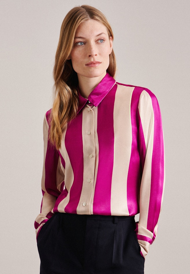 Long sleeve Satin Shirt Blouse in Pink | Seidensticker online shop