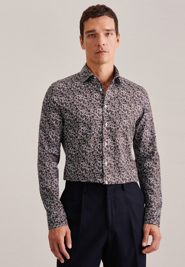 Slim Business Hemd Floral in Braun |  Seidensticker Onlineshop