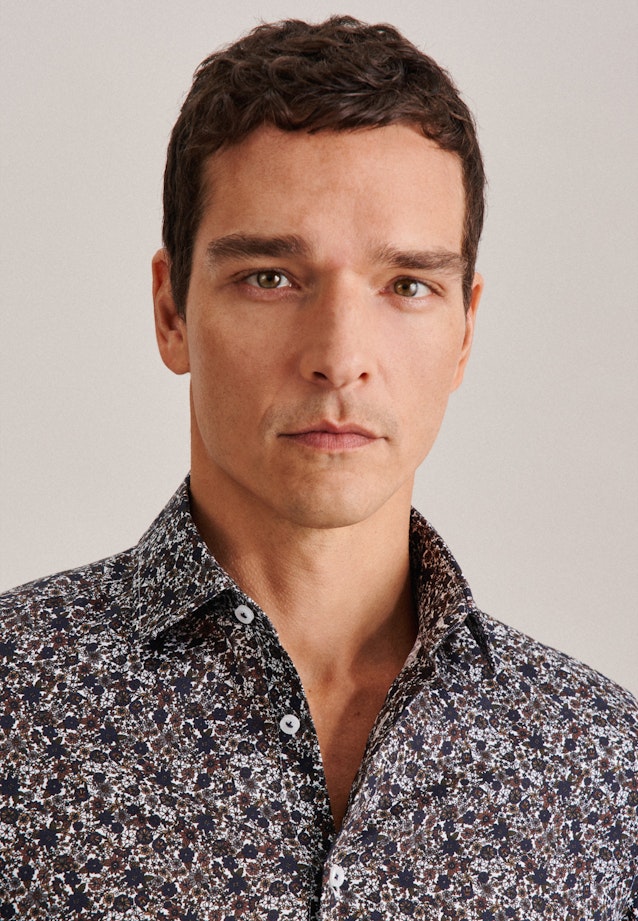 Slim Business Hemd Floral in Braun |  Seidensticker Onlineshop