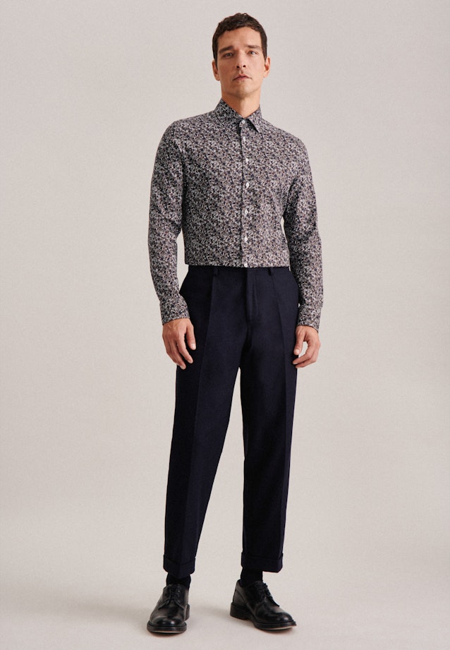 Slim Business Hemd Floral in Braun |  Seidensticker Onlineshop